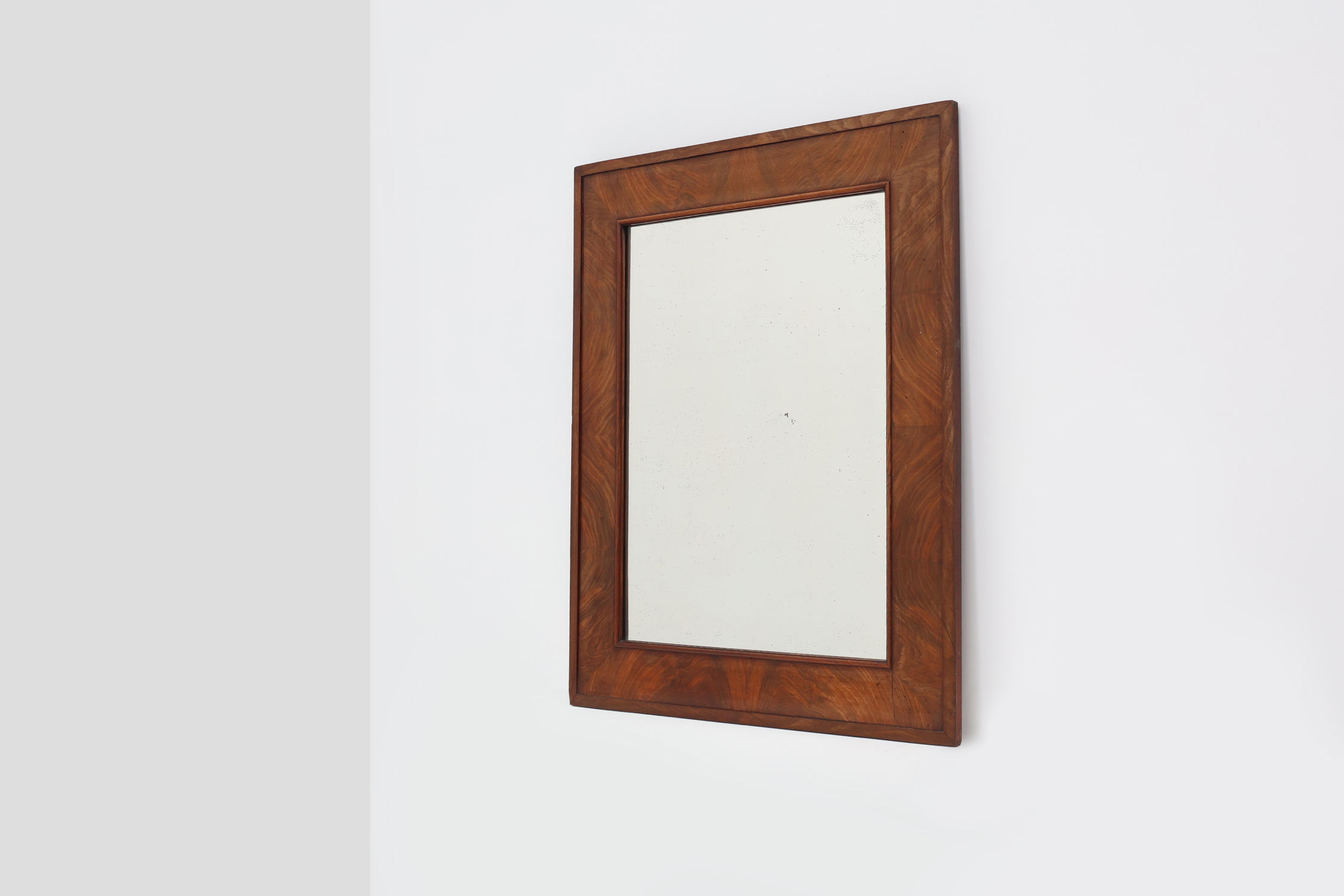 Antique rectangular walnut wall mirror, France ca. 1880thumbnail